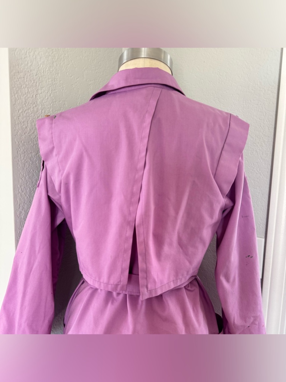Vintage Painting Smock Petrona USA Made Button Dress Tie Belt 2 Pockets - Picture 11 of 14